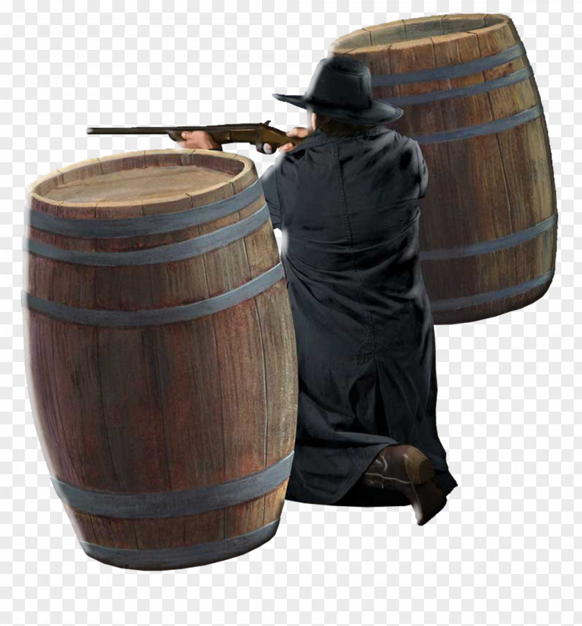 Wine Barrel American Frontier Cowboy PNG