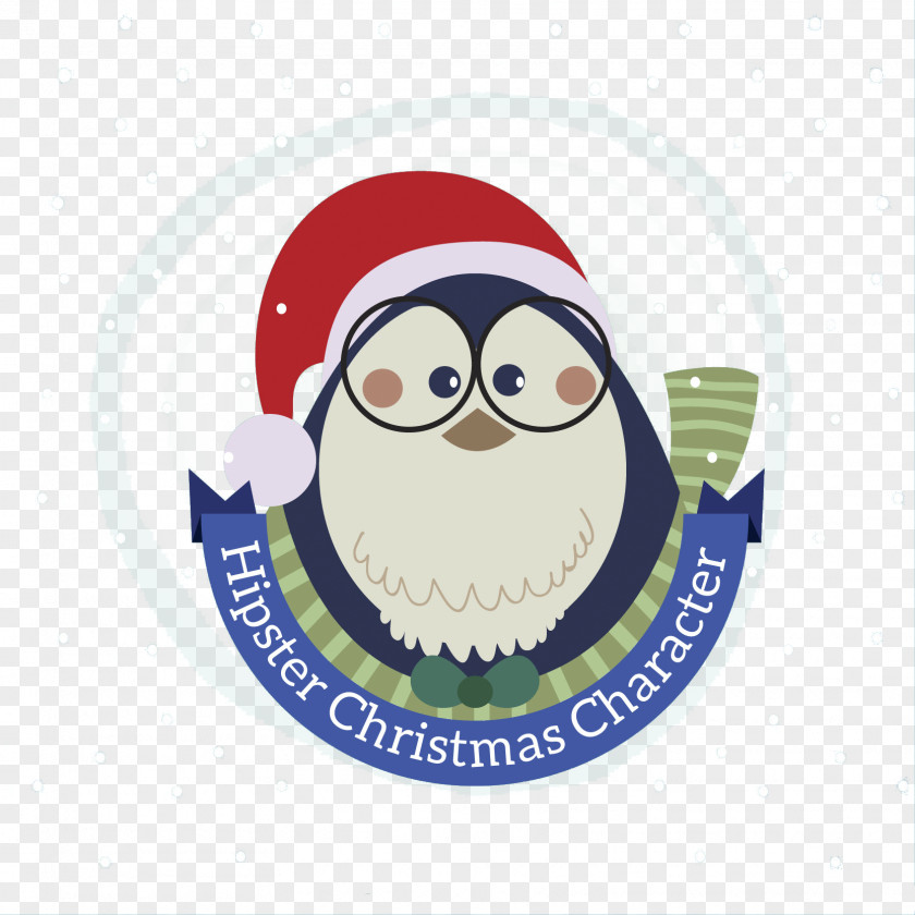 Penguin Christmas Vector Material Santa Claus Hipster PNG