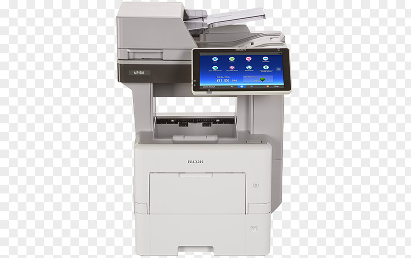 Printer Multi-function Ricoh MP 501SPF All-in-One Monochrome Laser Printing PNG