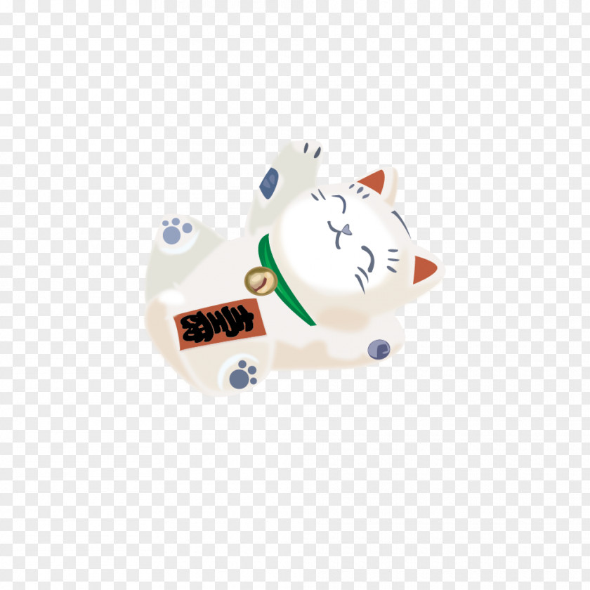 Vector Realistic Fashion Lucky Cat Lying Posture Maneki-neko PNG