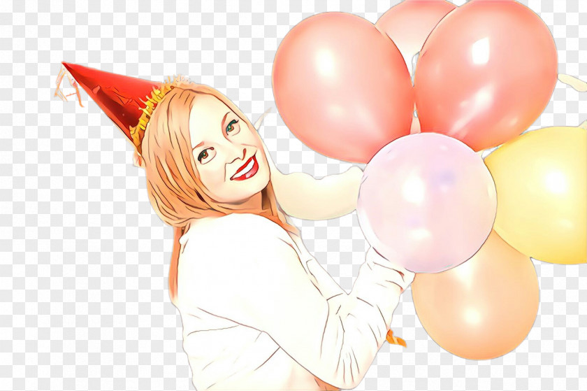 Balloon Party Supply Pink Happy Smile PNG
