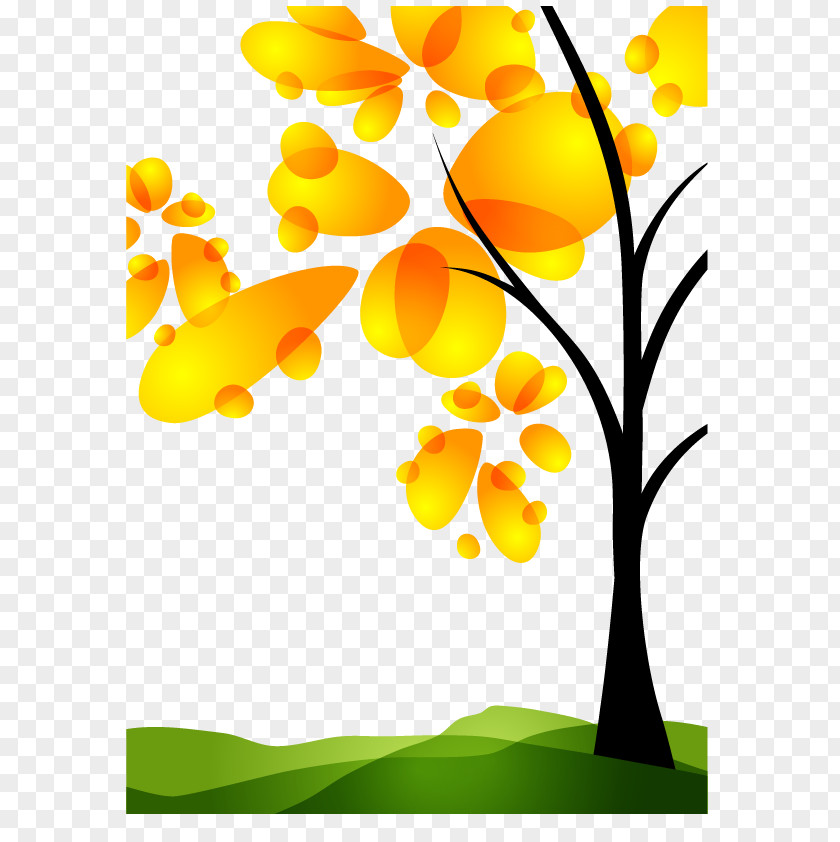 Creative Autumn Trees Vector Tree Euclidean PNG