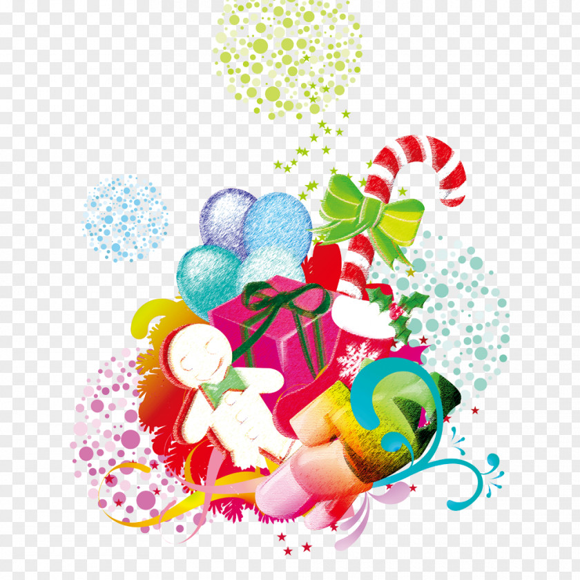 Creative Christmas Balloon Gift PNG