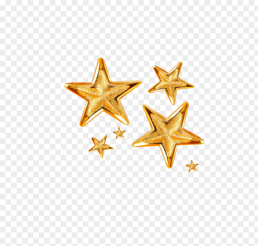 Gold Five-pointed Star Clip Art PNG