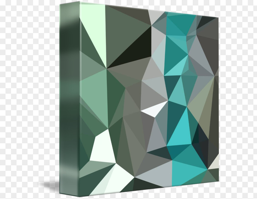 Green Abstract Low Poly Geometric Abstraction PNG