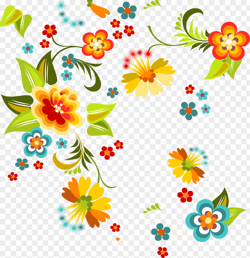Hand-painted Flowers Texture Border Floral Design Flower Pattern PNG