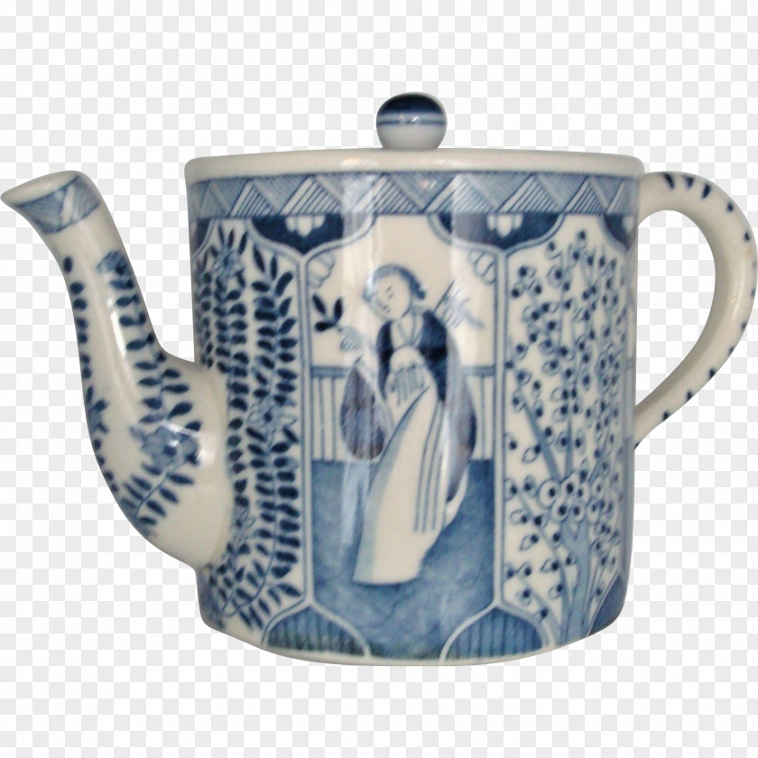 Mug Teapot Porcelain Jingdezhen Blue And White Pottery PNG