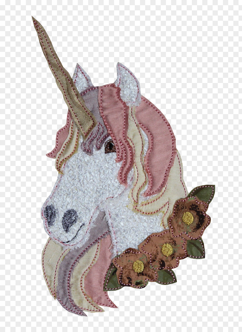 Unicorn Bookmark Appliqué Machine Embroidery PNG