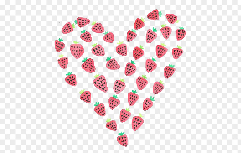 Strawberry Heart Drawing PNG