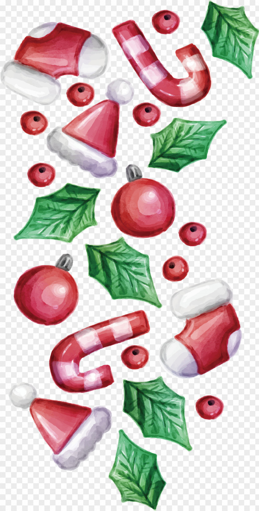Watercolor Christmas Pattern Painting Icon PNG