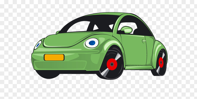 Cute Green Cartoon Car Vector Volkswagen Beetle Group PNG