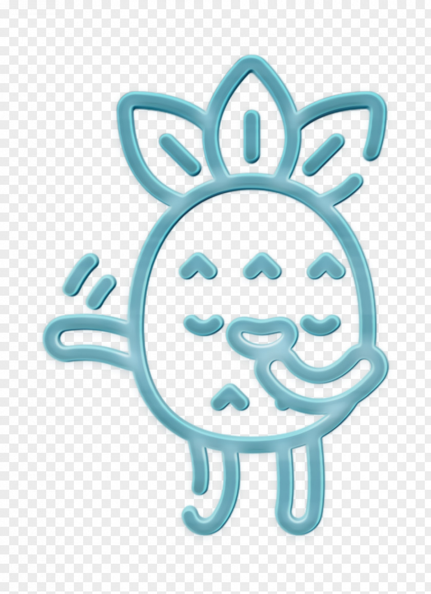 Flattered Icon Pineapple Character Blushing PNG