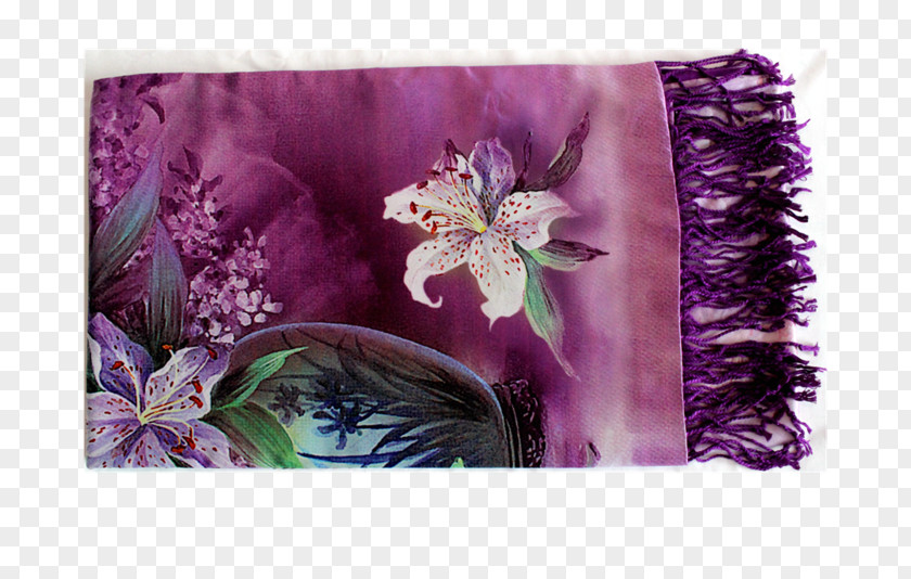 Purple Scarf Cut Flowers Floral Design Wrap PNG