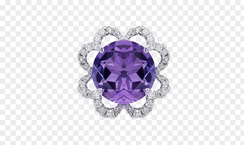 Swarovski Jewelry Flower Pendant Amethyst Purple Sapphire Ring Body Piercing Jewellery PNG