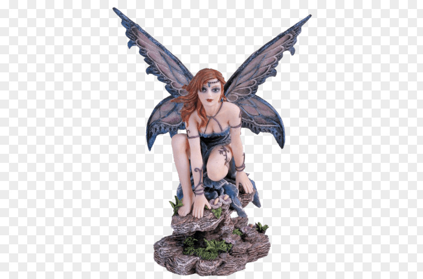 Fairy The With Turquoise Hair Figurine Pixie Statue PNG