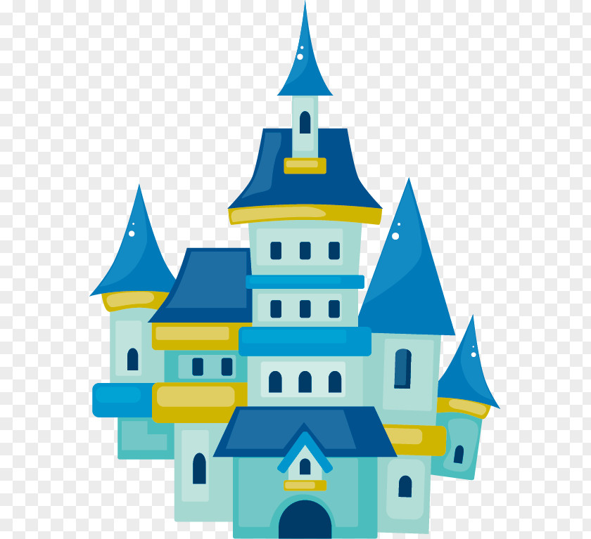 Blue Castle Cartoon Drawing Clip Art PNG