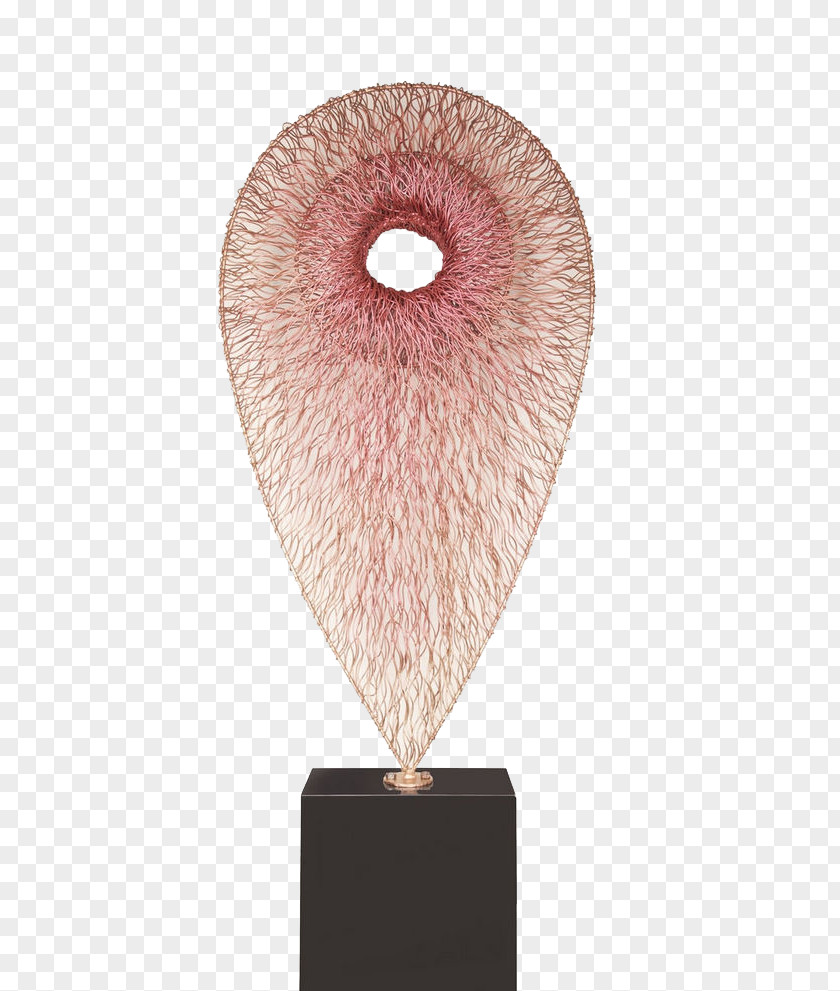 Pink Gradient Rain Table Lamp Sculpture Art PNG