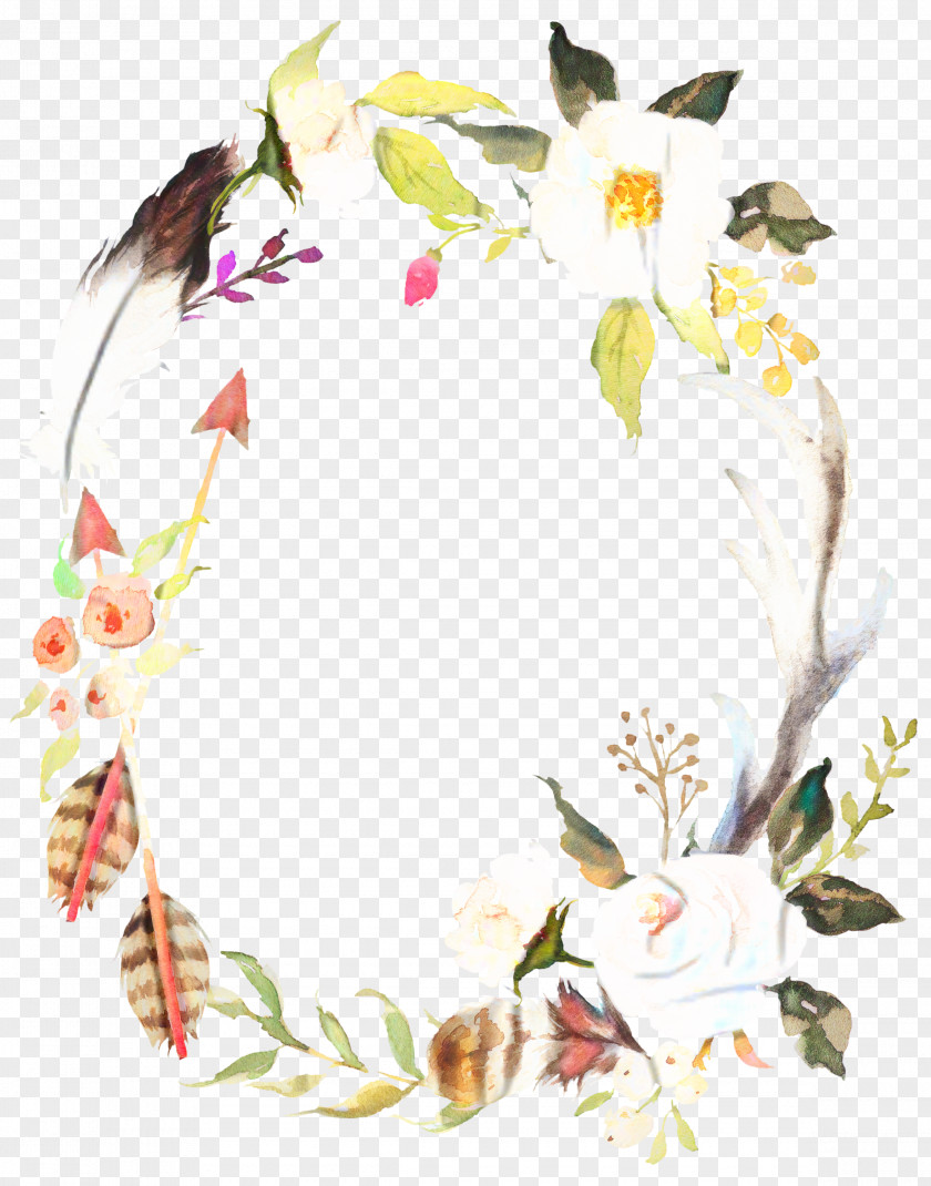 Plant Paint Watercolor Wreath Background PNG