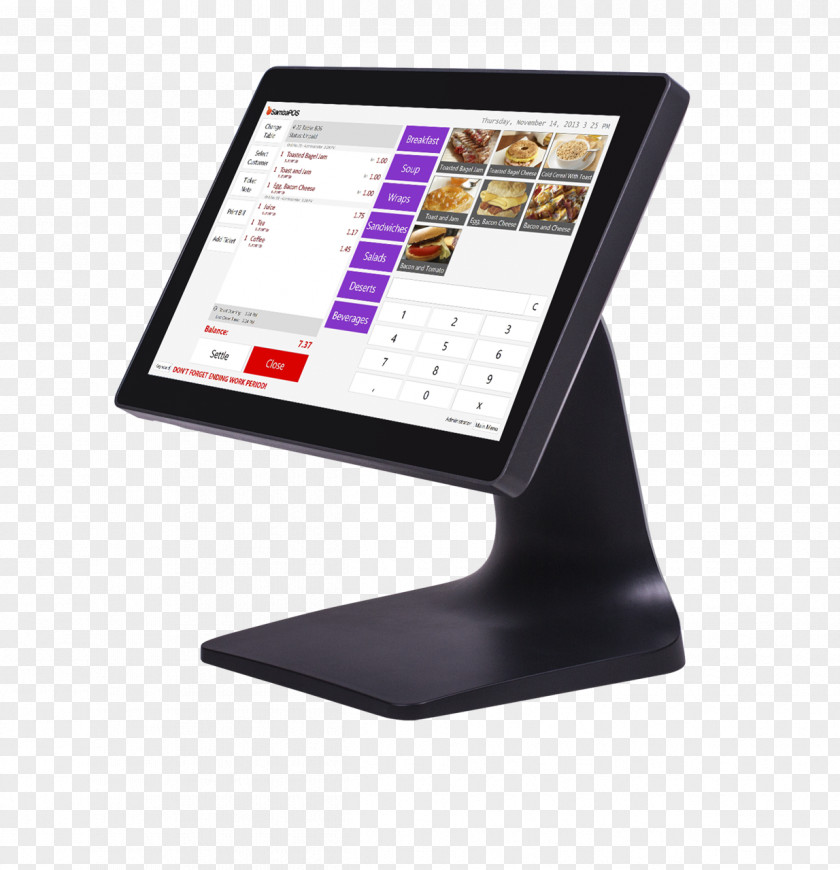 Pos Terminal Point Of Sale Touchscreen Computer Electronic Visual Display Barcode Scanners PNG