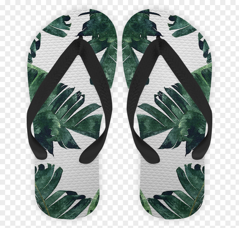 Slim Flip-flops Banana Leaf Douchegordijn Watercolor Painting PNG