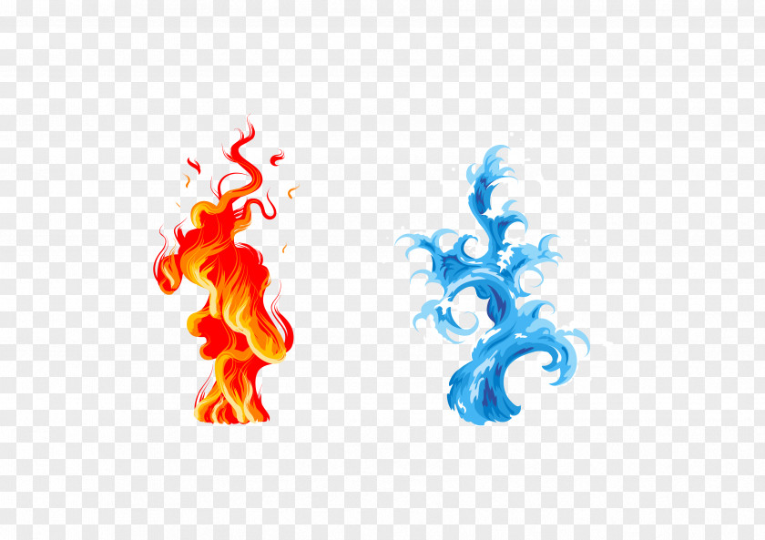 Vector Water And Fire Icon PNG