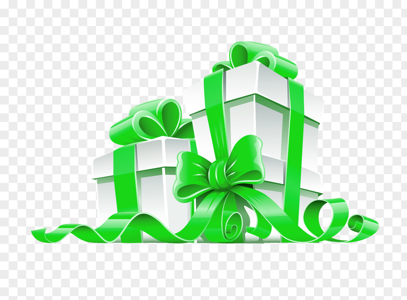 Green Gift Ribbon White PNG