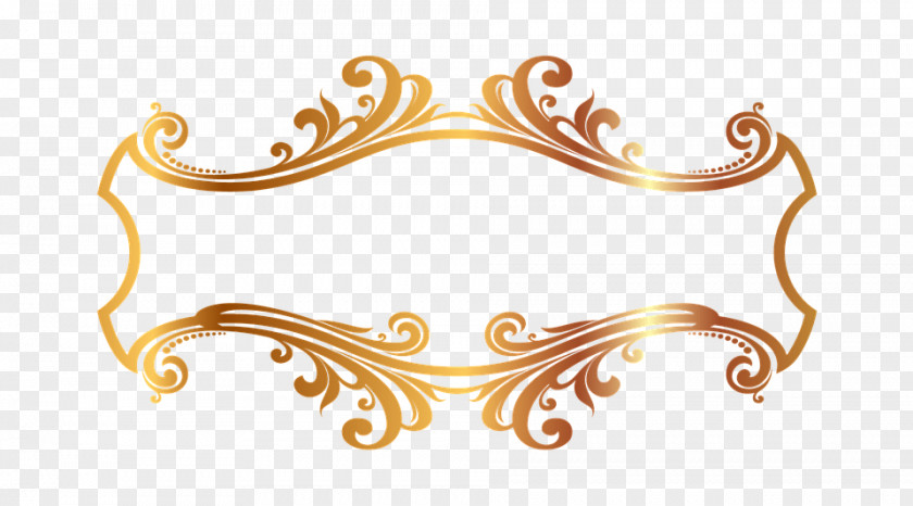 Hollow Gold Frame Ornament Decorative Arts Clip Art PNG