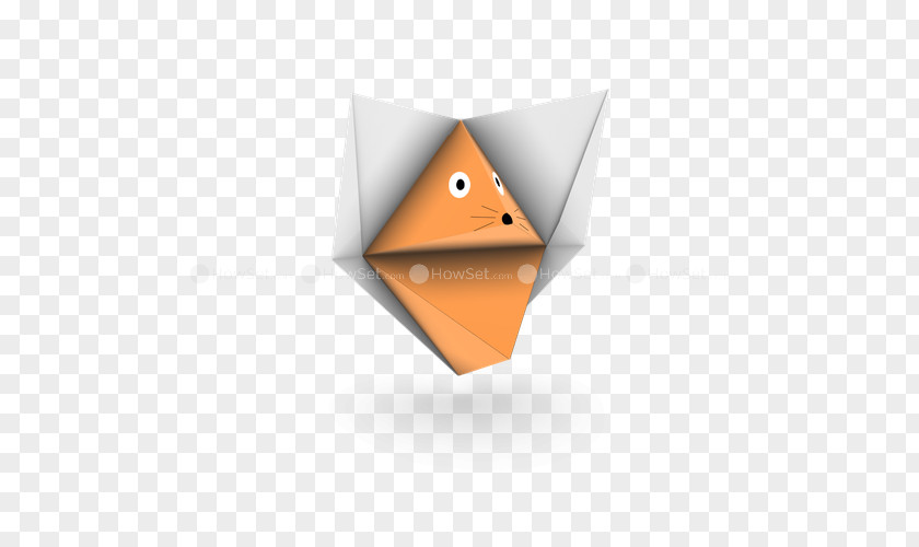 Paper Crease Origami Fox Animal PNG