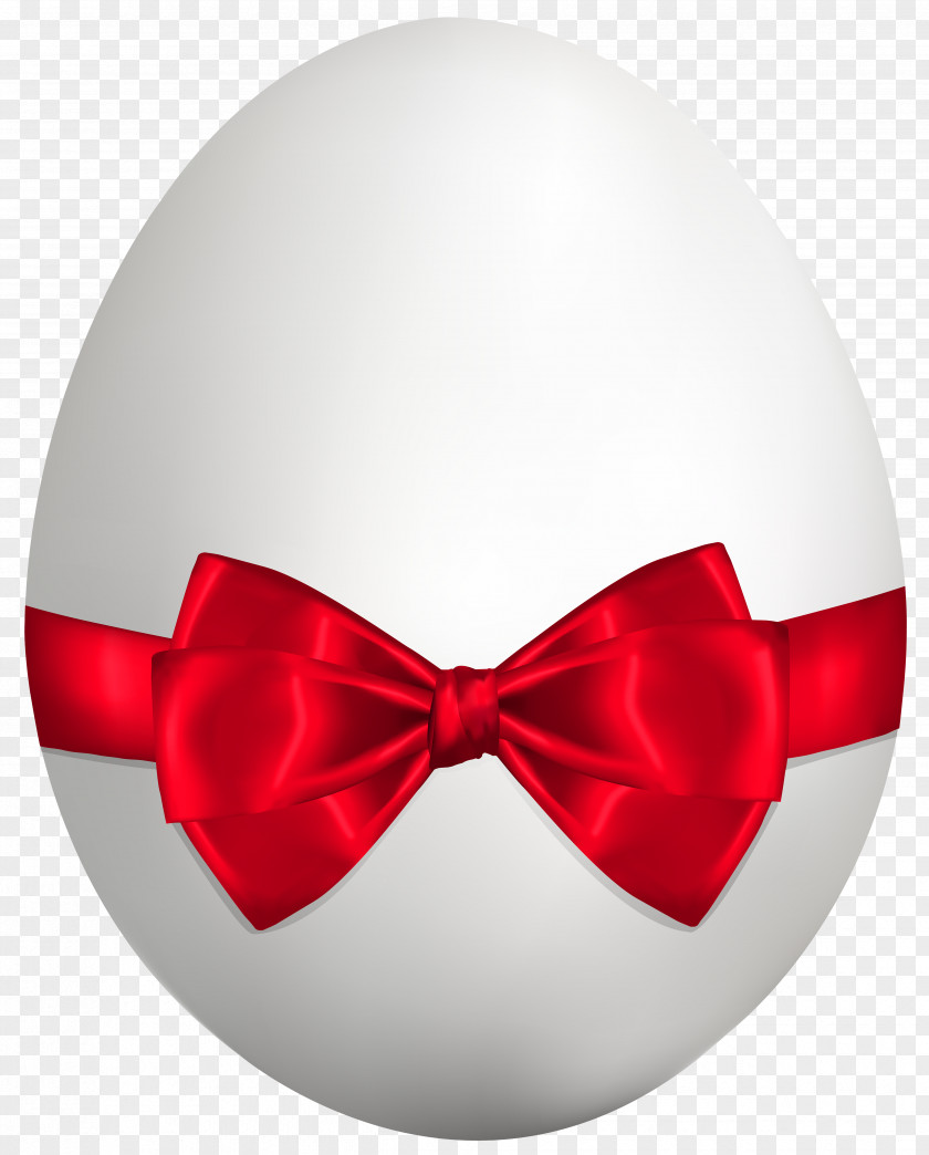 White Easter Egg With Red Bow Clip Art Image Bunny Euclidean Vector PNG