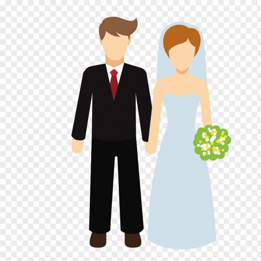 Woman Wearing A Wedding Dress And The Groom Suit Family Icon PNG