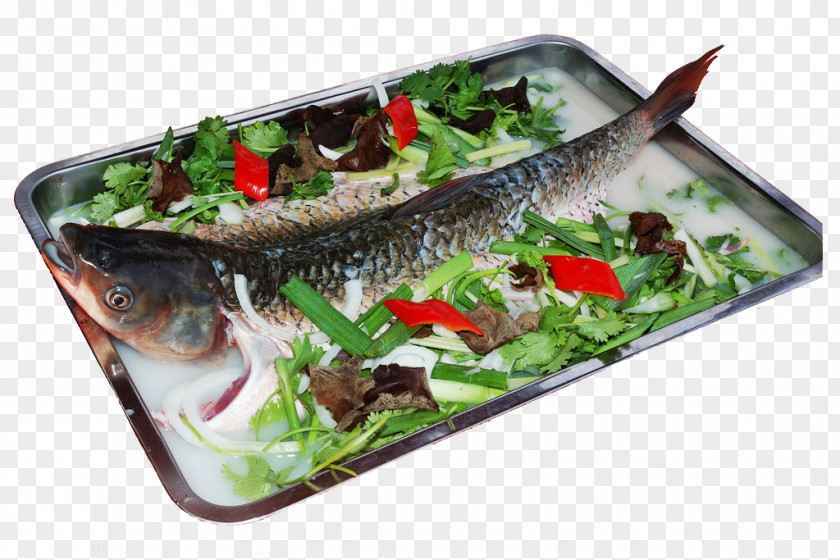 Delicious Fish Steaming Grass Carp PNG