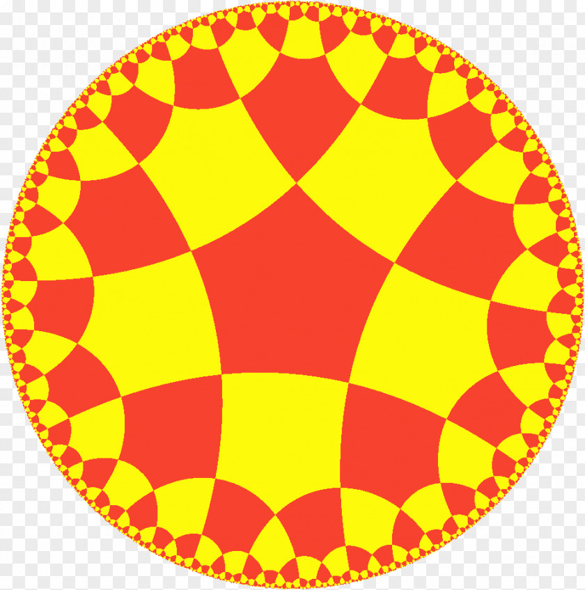 Uniform Tilings In Hyperbolic Plane Tessellation Order-4 Pentagonal Tiling Geometry PNG