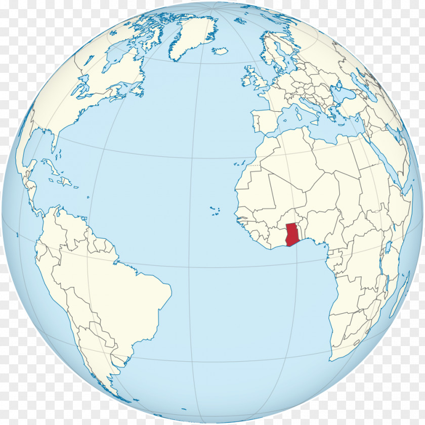 Accra Guinea World Globe Locator Map PNG
