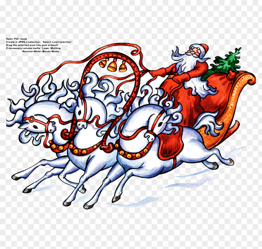 Christmas Classic Car White Horse Ded Moroz Veliky Ustyug Letter Envelope New Year PNG