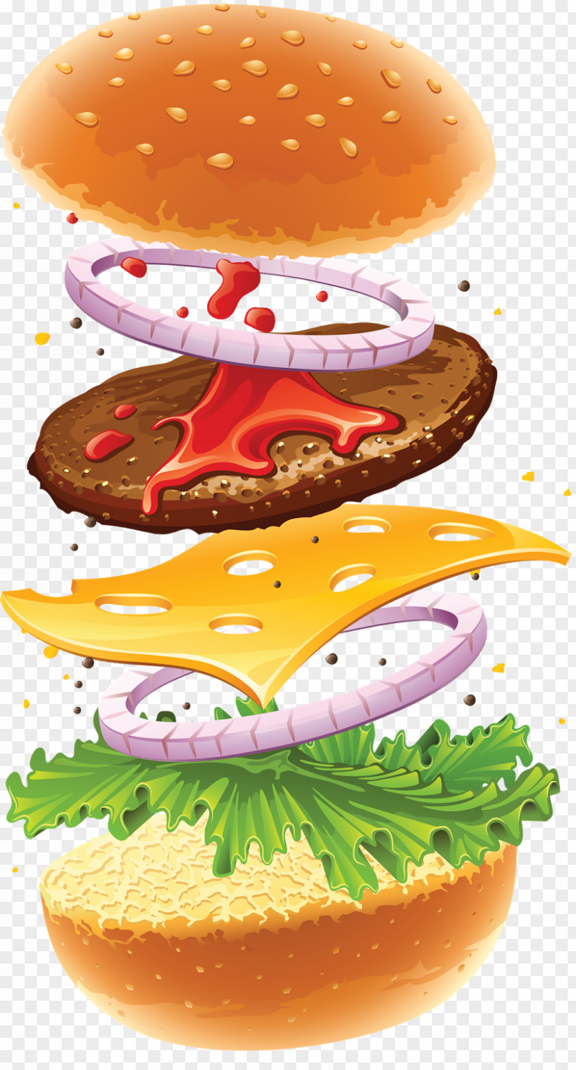 Delicious Hamburger Cheeseburger Rissole Lettuce Clip Art PNG