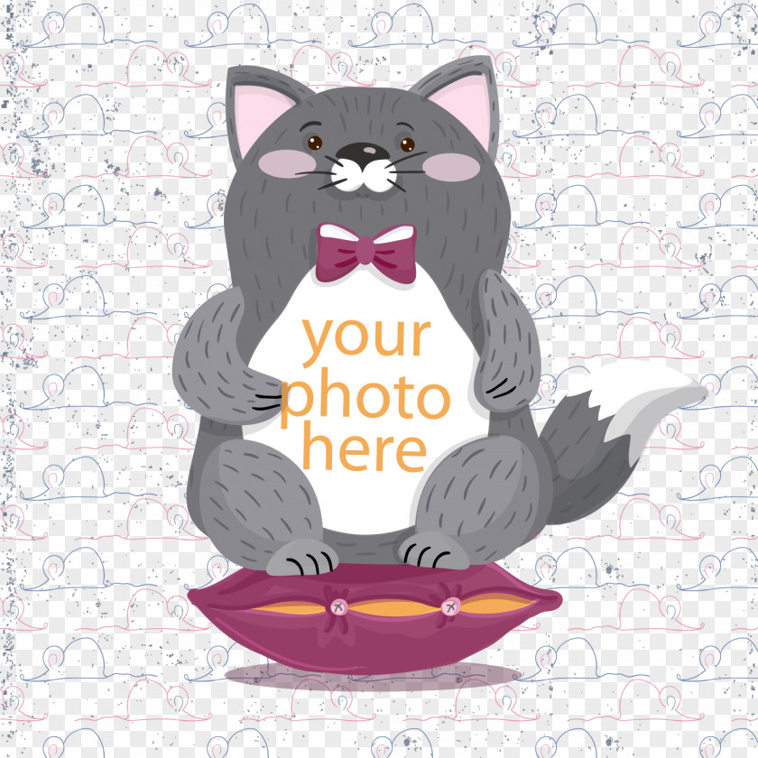 Cute Gray Cat Vector Kitten Drawing Cuteness PNG