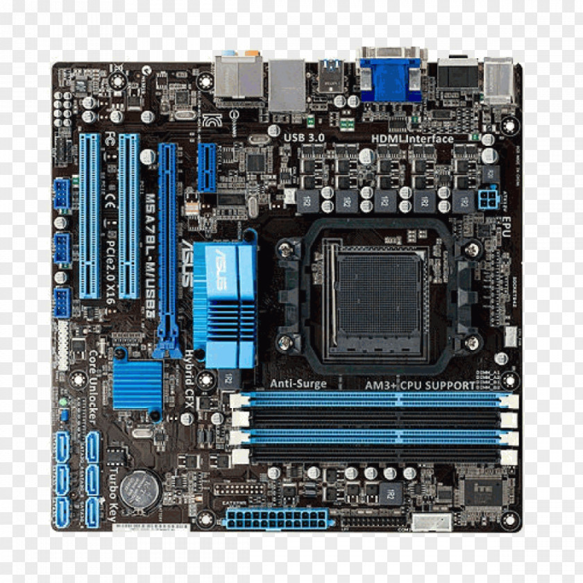 Motherboard Socket AM3+ MicroATX USB 3.0 PNG