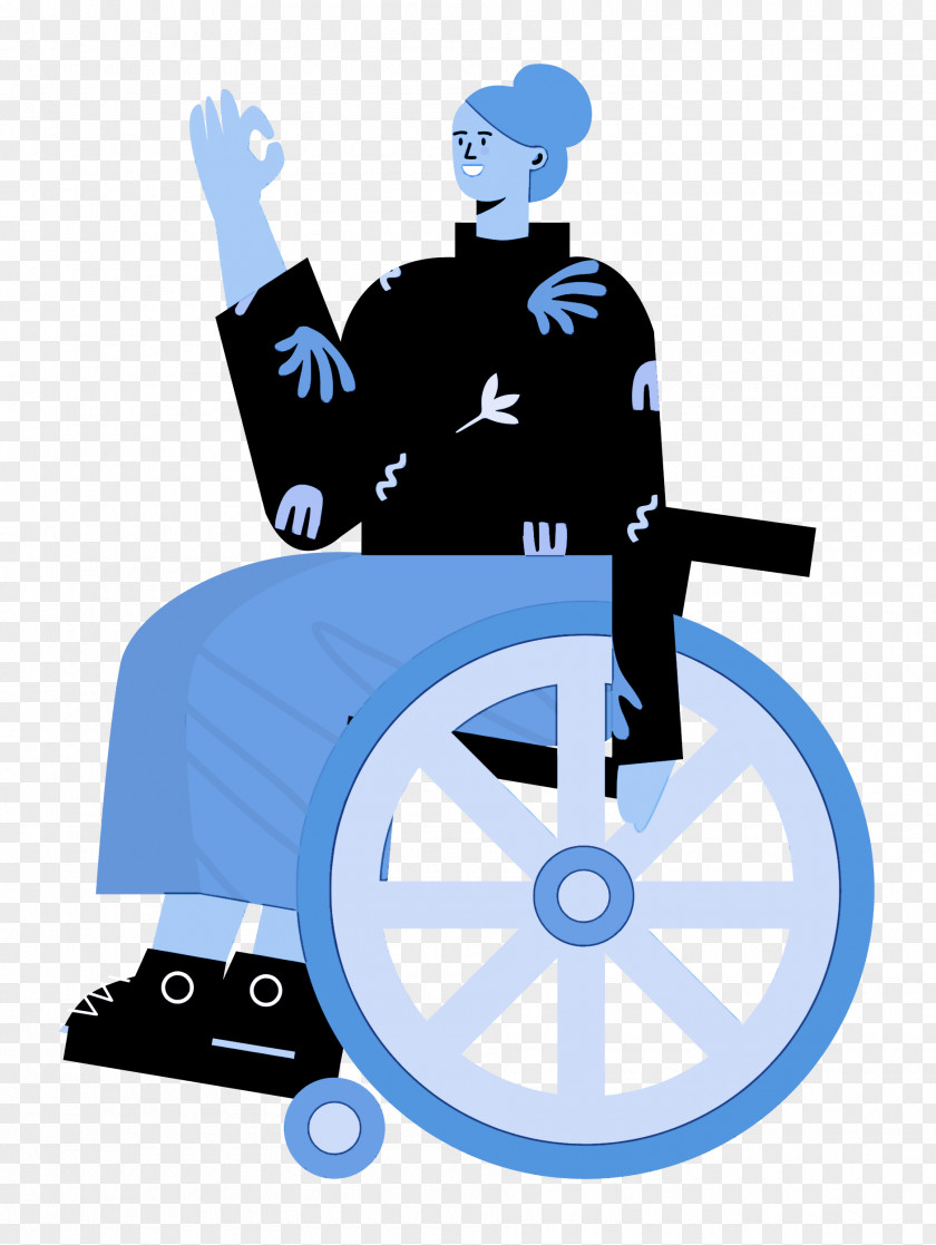 Sitting On Wheelchair Woman Lady PNG