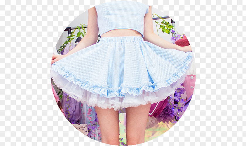 Blue Powder Ruffle Skirt Top Tulle Petticoat PNG