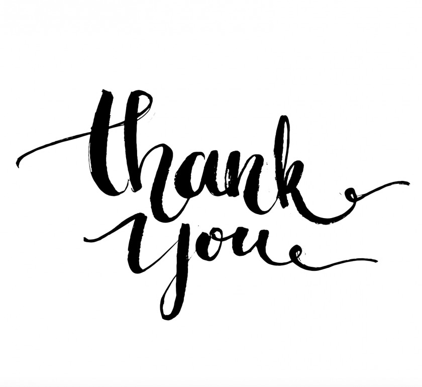 Thank You Typography Calligraphy Poster PNG