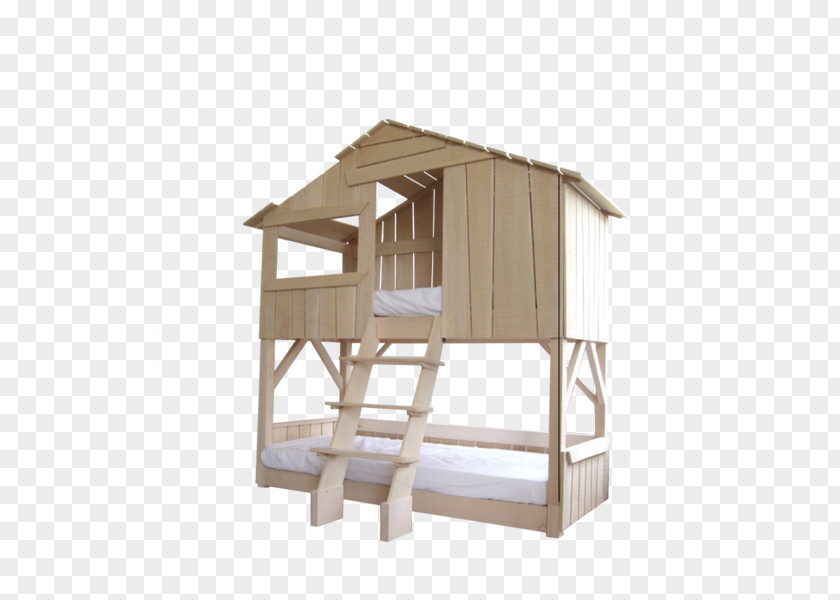Wooden Hut Table Furniture Bunk Bed Tree House PNG