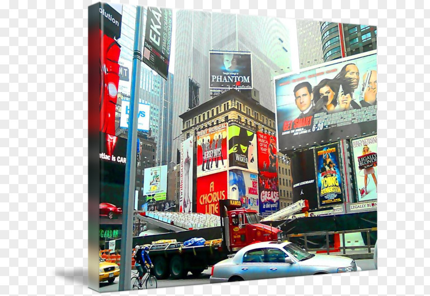 Abstract City Times Square Display Advertising Signage PNG