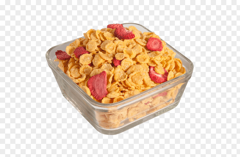 Corn Flakes Strawberries Muesli Breakfast Cereal Bran PNG