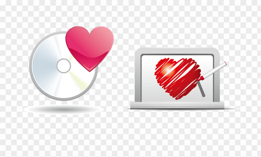 Vector Material Love CD Heart Icon PNG