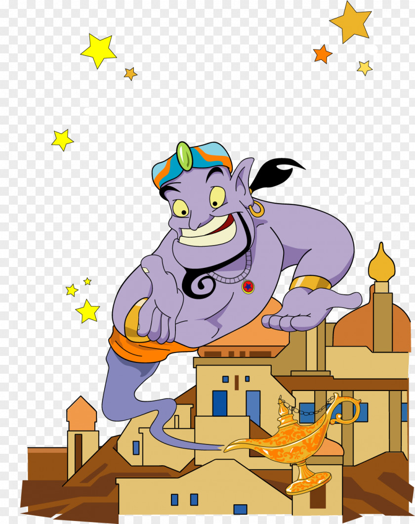 Vector Painted Aladdin And The Magic Lamp Euclidean Illustration PNG