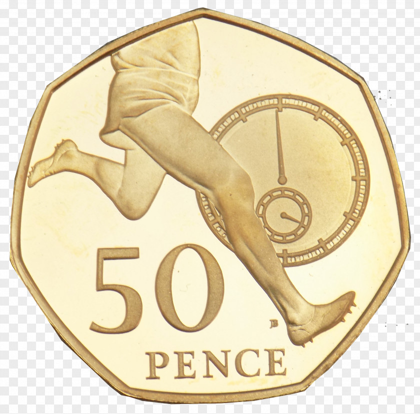 Coin Uncirculated Royal Mint Fifty Pence Penny PNG