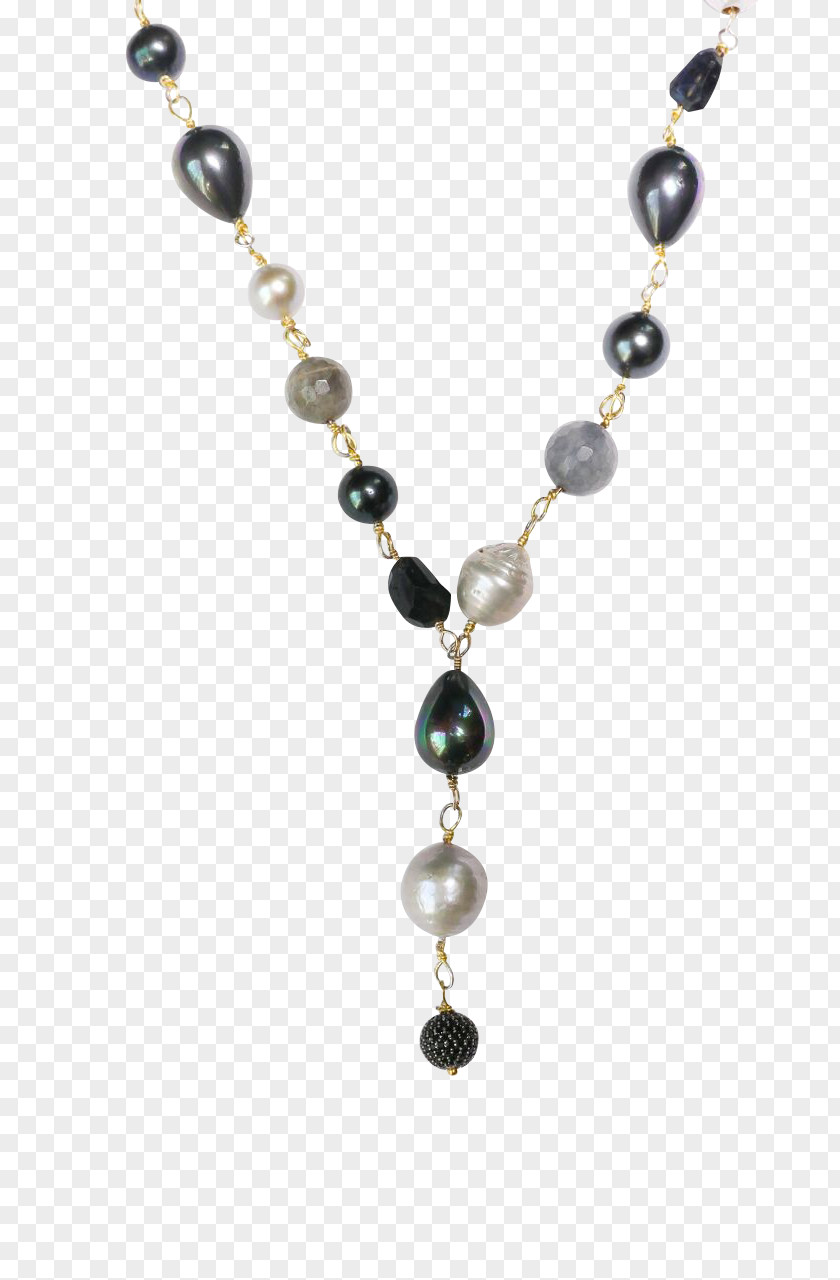 Large Pearl Necklace Bead Body Jewellery Onyx PNG