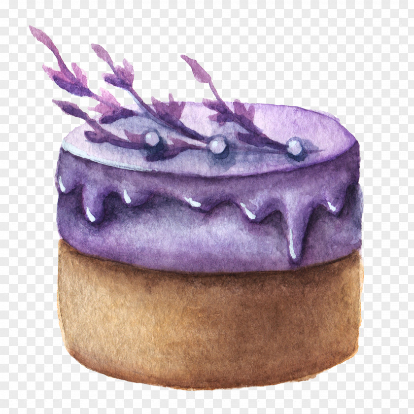 Purple Circle Cake Macaron Macaroon Watercolor Painting Illustration PNG