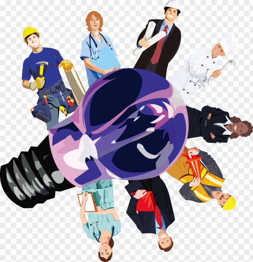 Occupational Characters Vector Light Bulb On Job Professional Career Skill PNG