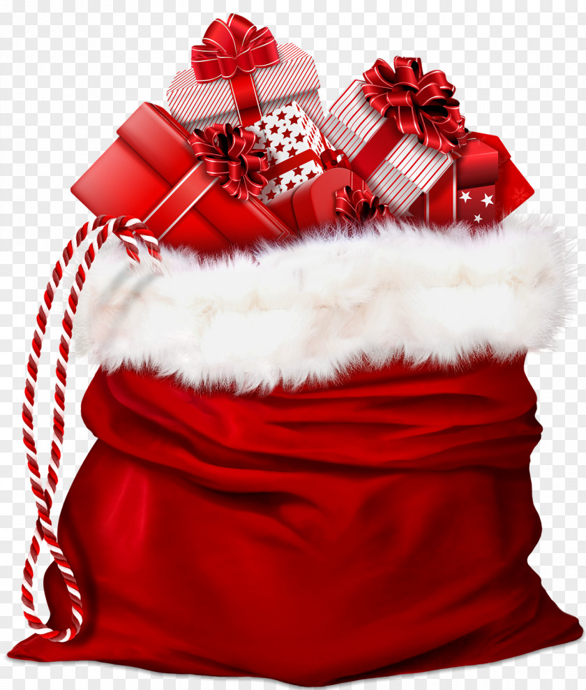 Santa Claus Village Gift Christmas Bag PNG